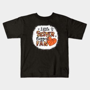 Basketball Sister Shirt Little Sister Biggest Fan Kids T-Shirt